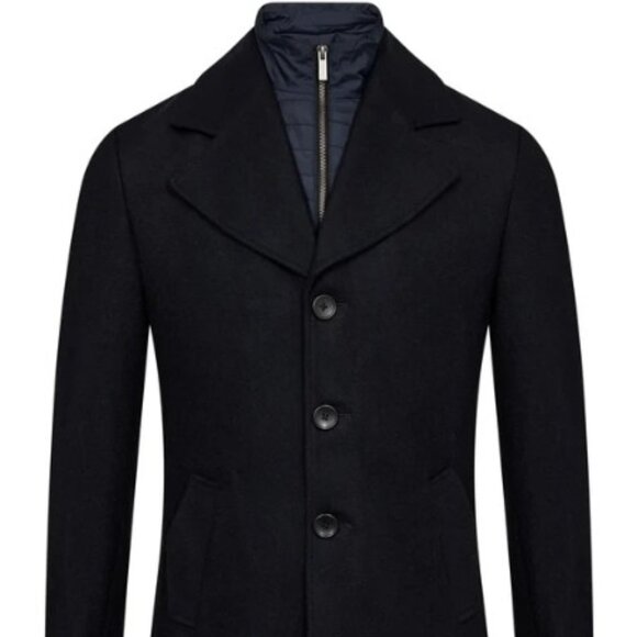 Bruun & Stengade Coat - Size L - Slim Fit - Navy - Picture 1 of 8